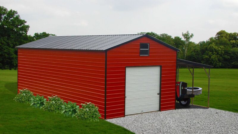 Red Black Garage w Lean to 05042020 scaled