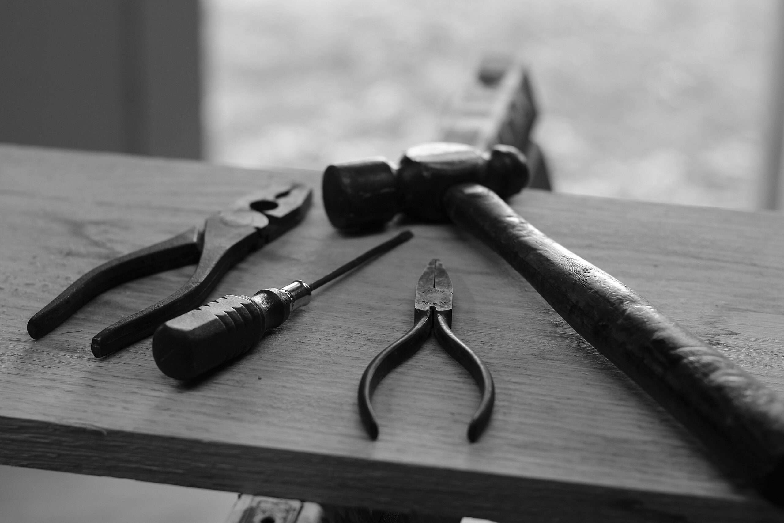 Repair tools on a table