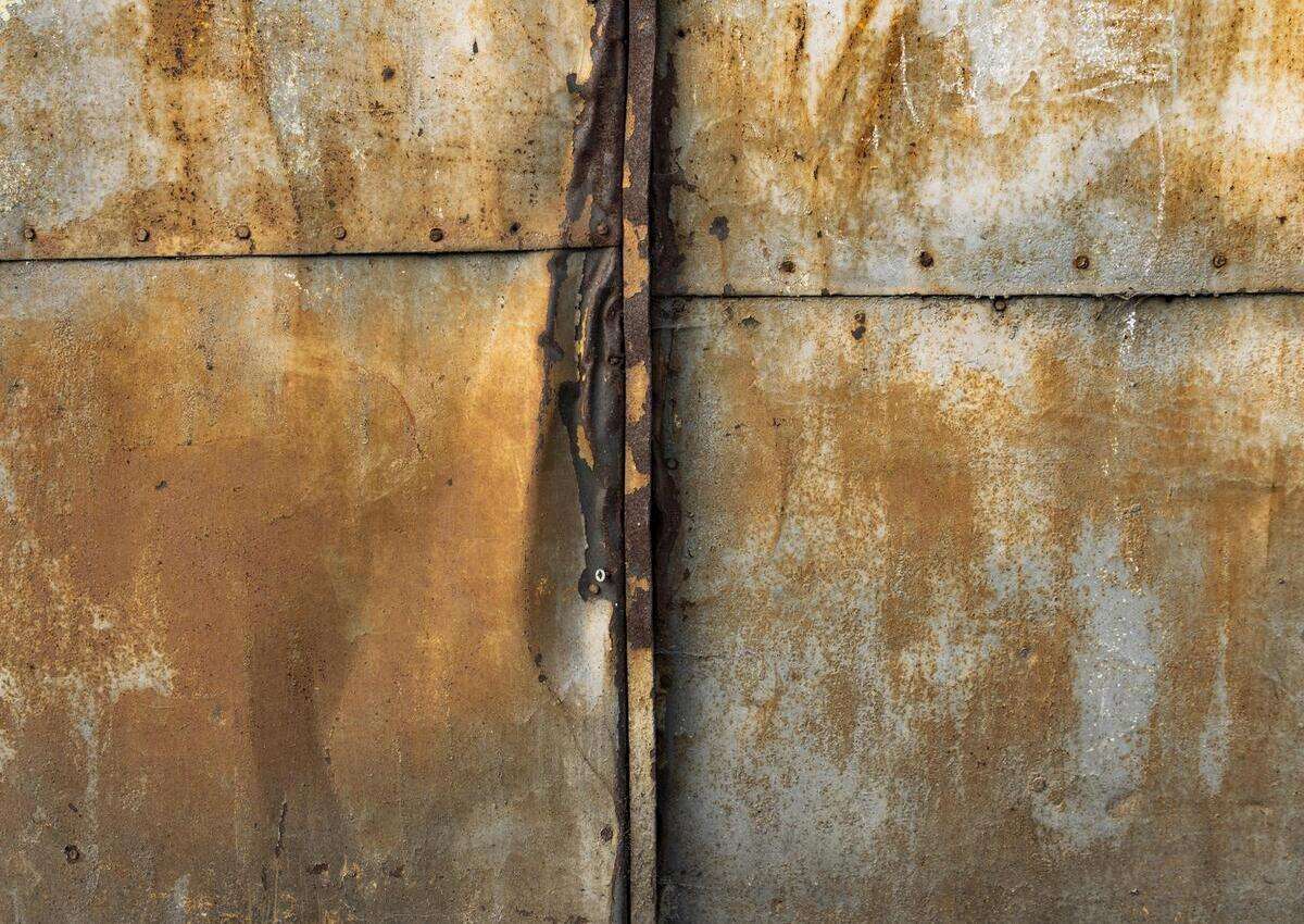 A metal siding deteriorates due to rust and corrosions