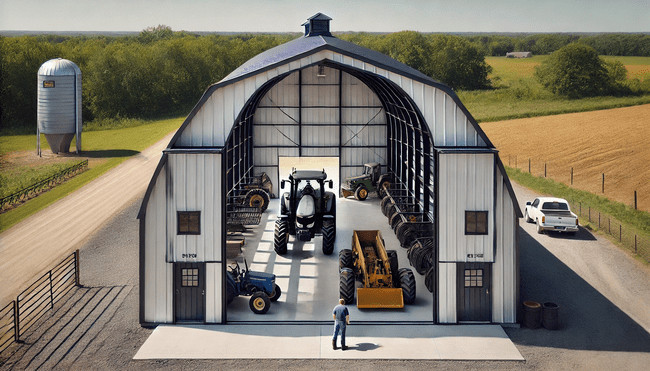 A nice and clean metal barn