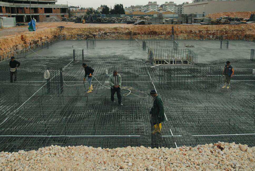 Construction of concrete slab foundation