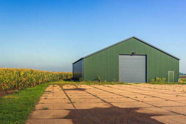 A well-maintained metal barns