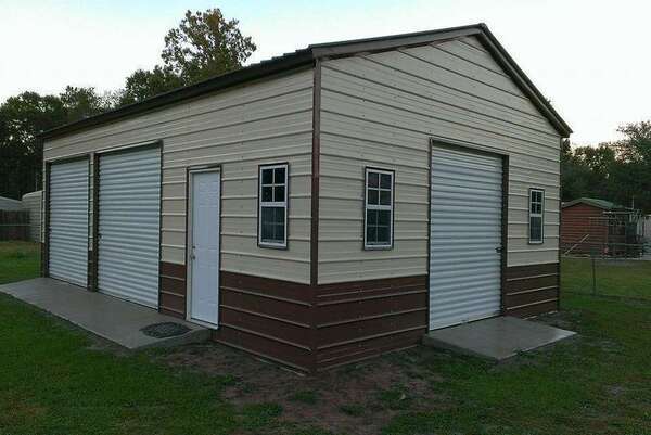 A well-ventilated metal garage