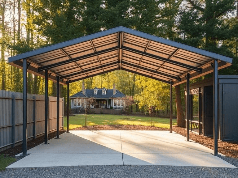 Metal carports suitable for one vehicle