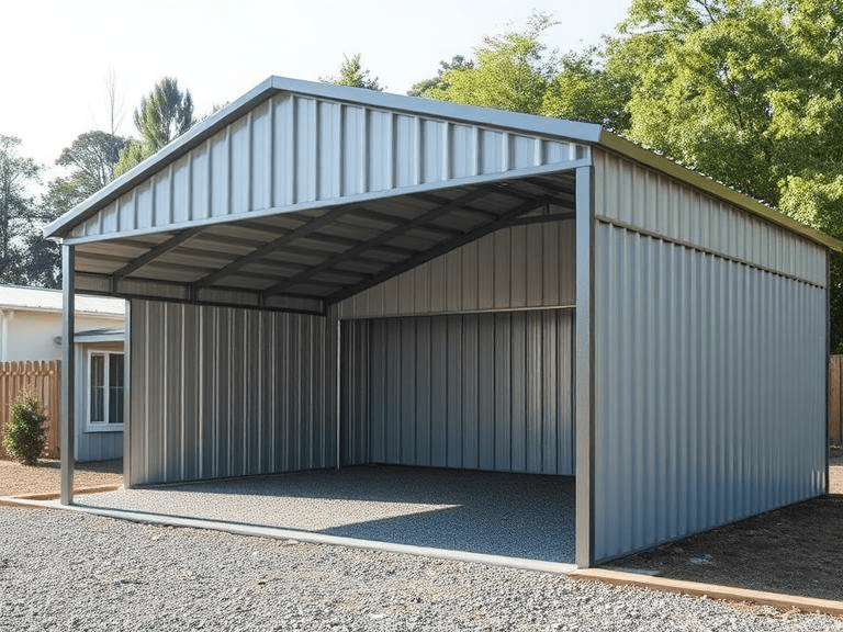 Carport with enclosures