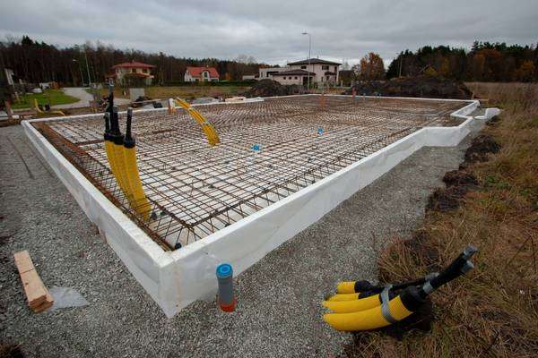 Foundation of a metal building