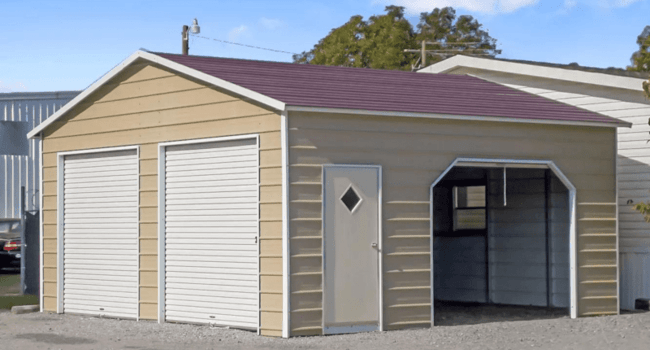 Conventional garage construction disadvantages shown in a simple residential building example.