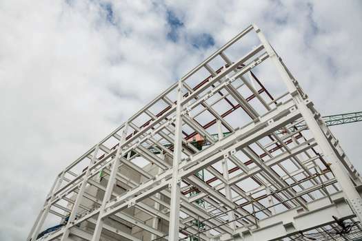 Steel frame structure demonstrating metal is best choice for prefabricated buildings.